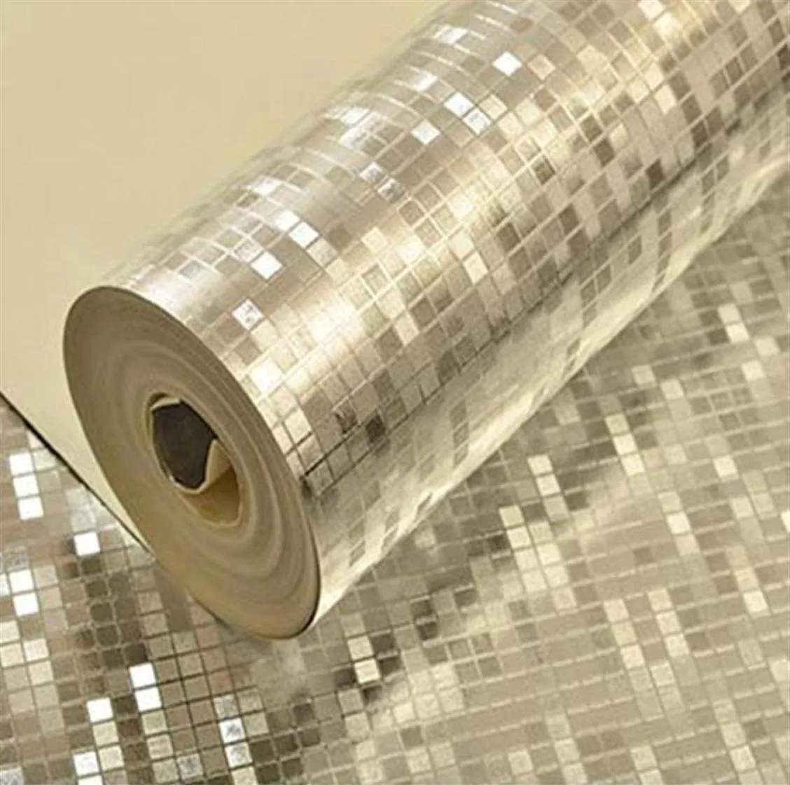 Glitter pvc tapeter rullar gyllene silver folie sovrum tapet spegel mosaik gnista 3d tapeter för vardagsrum hem dekor243771139