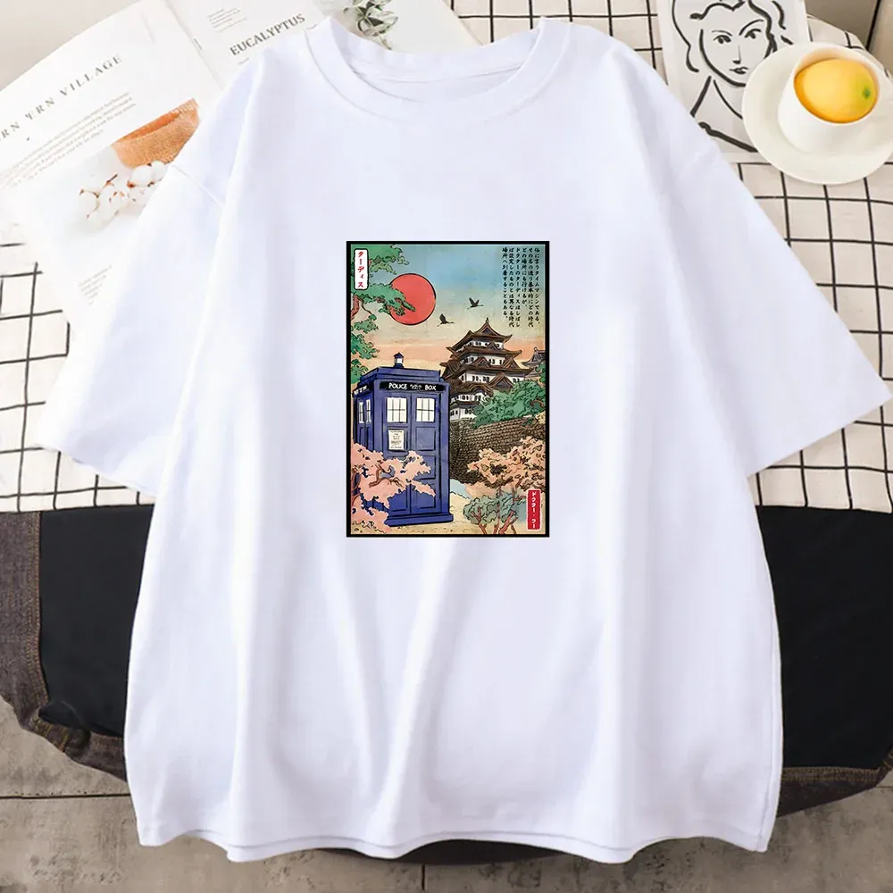 T-Shirt Schöne Landschaft in Japan Damen T-Shirts Street Hip Hop Kleidung Allmath Lässiges, atmungsaktives Top, weiblich, kurzärmeliges Baumwoll-T-Shirt
