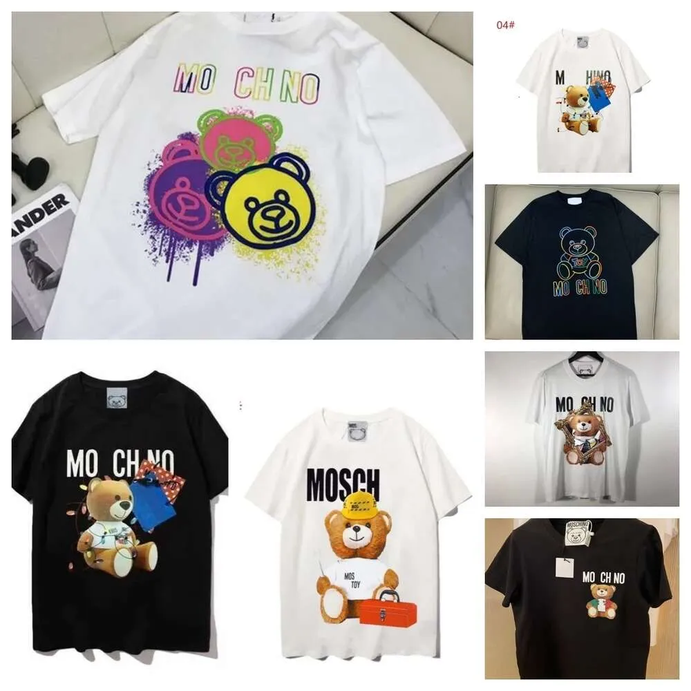 Moschino t-shirt homme mode femme T-shirt été nouvelle haute qualité à manches courtes marque designer t-shirts couleur l'ours col rond hommes sweat-shirt haut t-shirt er