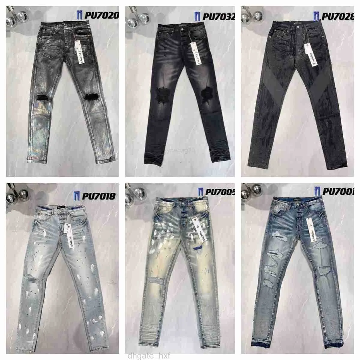 jeans violets pour hommes jeans de créateur jeans slim fit vêtements jeans designer jean pantalon skinny hommes femmes imprimé panthère longue broderie de coton distrressed hip hop