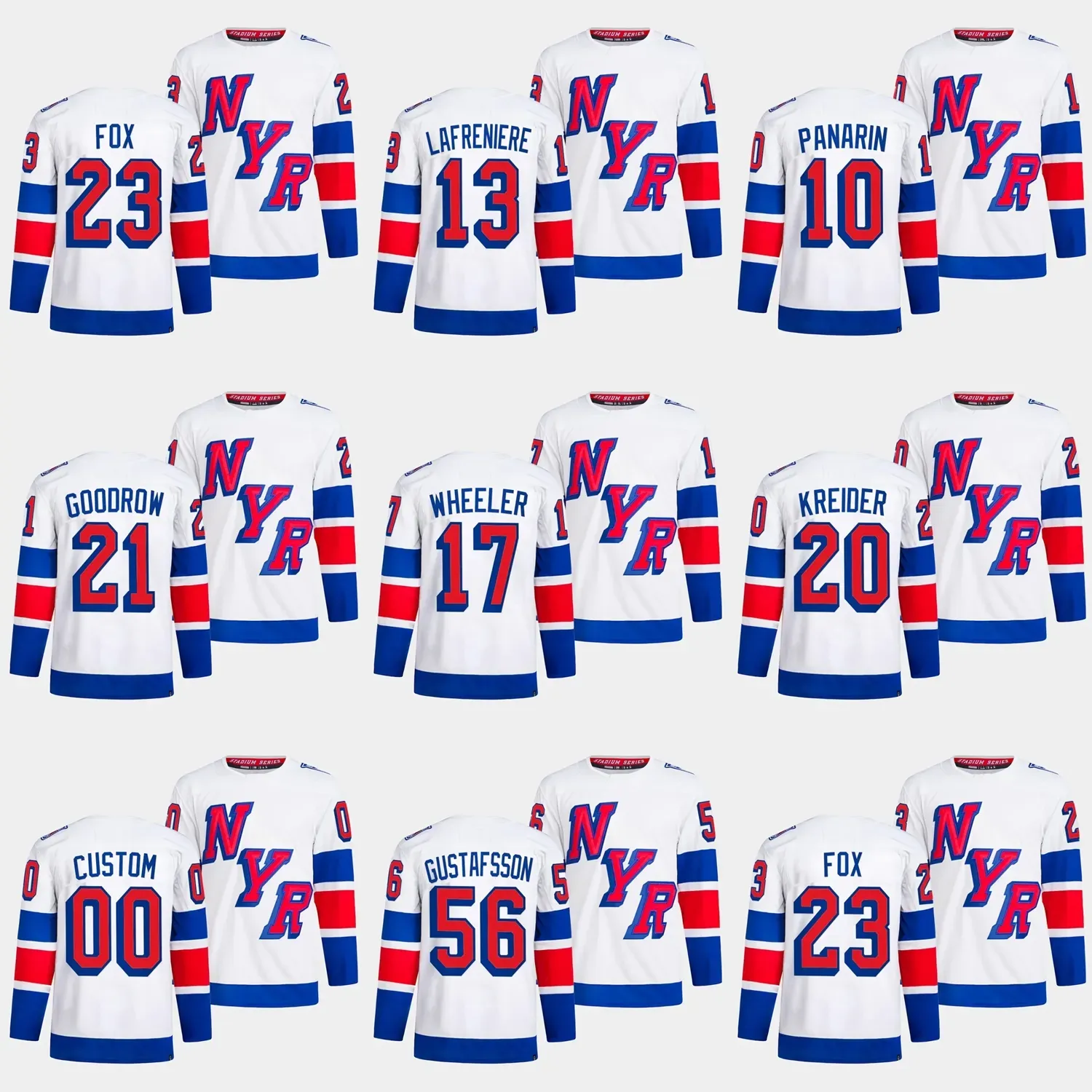 Stitched New York 2024 Stadium Series Hockey Jersey Rangers 23 Adam Fox Igor Shesterkin Chris Kreider Mika Zibanejad Barclay Goodrow Artemi Panarin Blake Wheeler