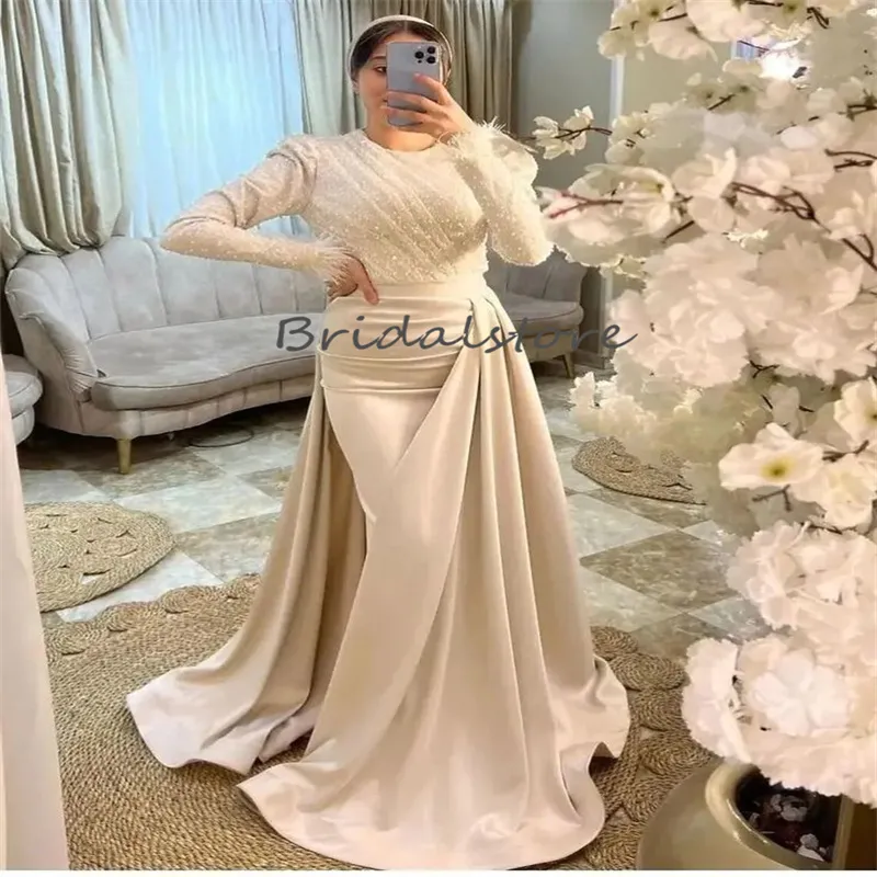 Light Champagne Arabic Prom Dress, Long Sleeve Sequin Sheath Gown With Feather Embellishments, Floor Length Satin Evening Dress, Built In Bra, Zipper Back, Formal Dubai Occasion From Bridalstore, $112.15 | DHgate.Com Light Champagne Arabic Prom Dress, Long Sleeve Sequin Sheath Gown With Feather Embellishments, Floor Length Satin Evening Dress, Built In Bra, Zipper Back, Formal Dubai Occasion From Bridalstore, $112.15 | DHgate.Com