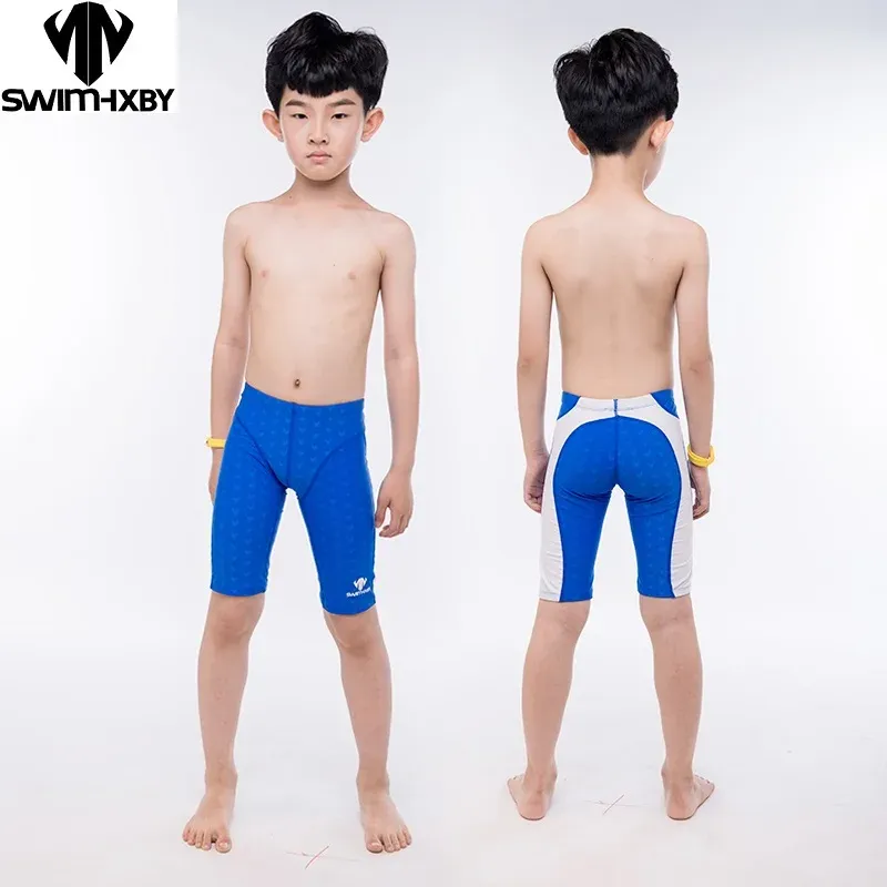 Roupa de banho hxby profissional crianças roupa de banho meninos maiô masculino tronco de natação menino troncos de natação para crianças maiô masculino calções de banho