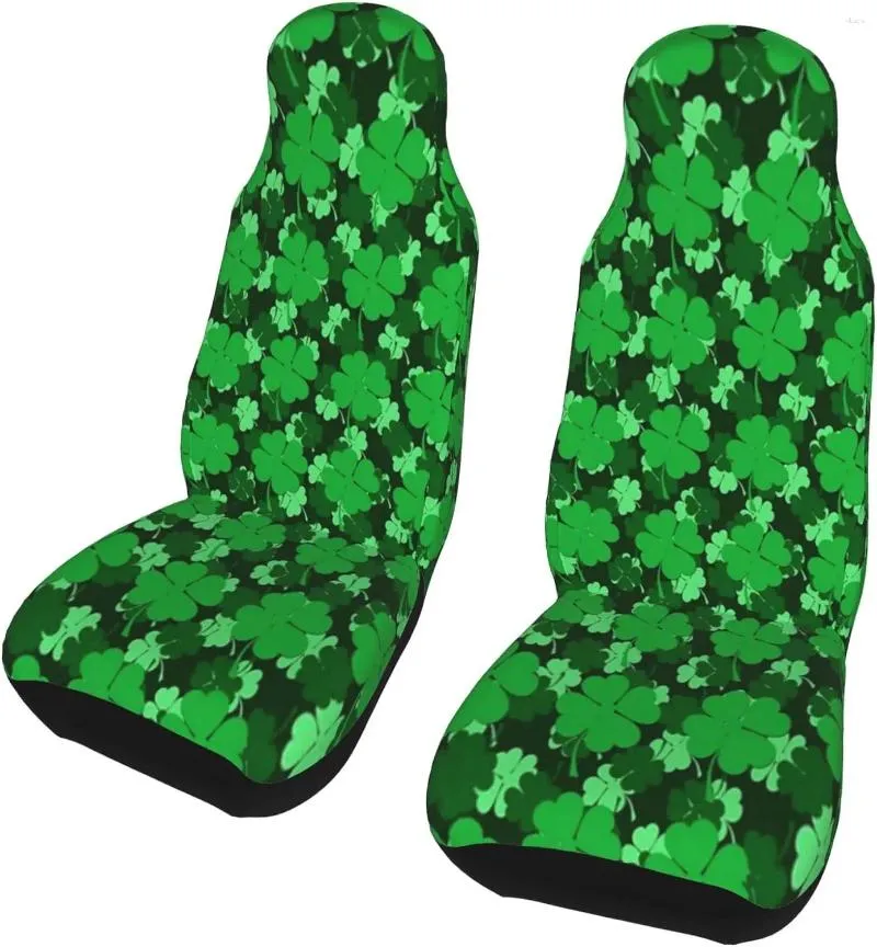 Auto Stoelhoezen 2 Stuks St. Patricks Day Klavers Voor Unisex Universele Auto Voorstoelen Protector Past Sedan Truck