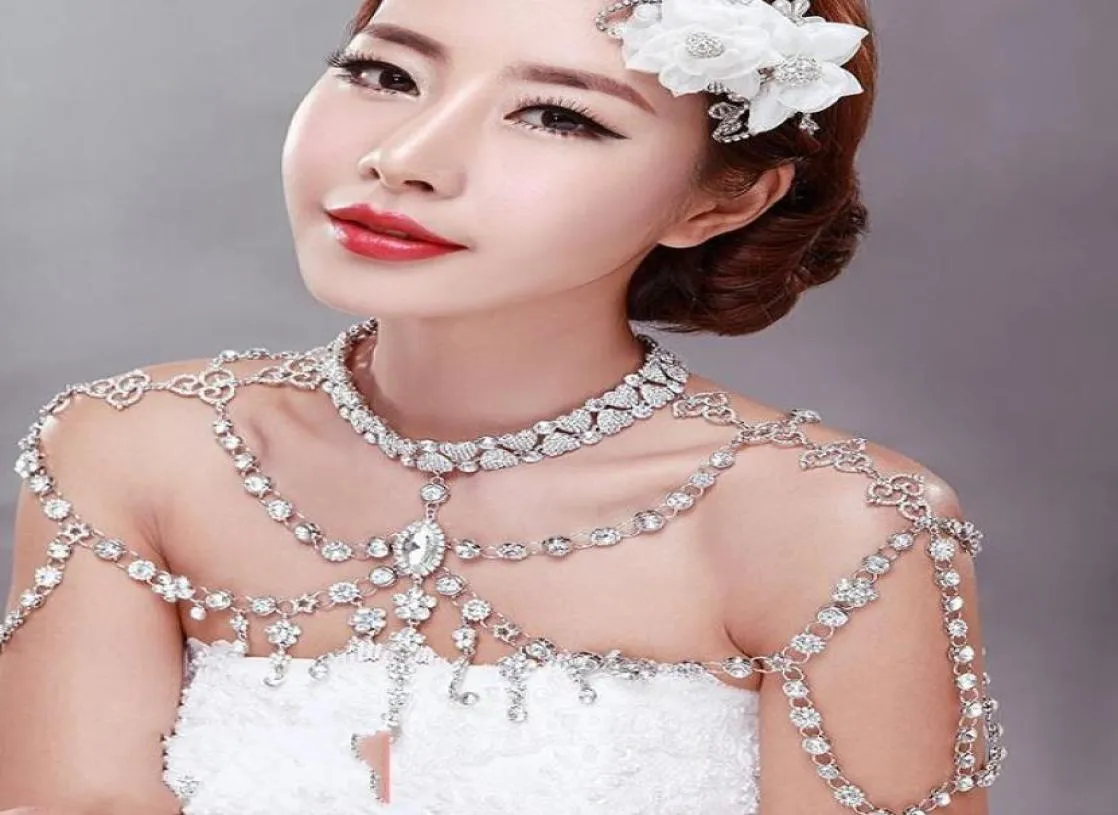 2019 Fantastisk billig axelkedja Fashion Noble Crystal Bridal Halsband Temperament Pekading Bröllop Tillbehör 6948931