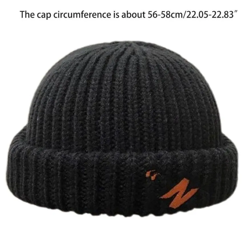 Unissex inverno malha gorro chapéu néon doce cor carta bordado algemado sem aba hip hop senhorio docker crânio cap2716