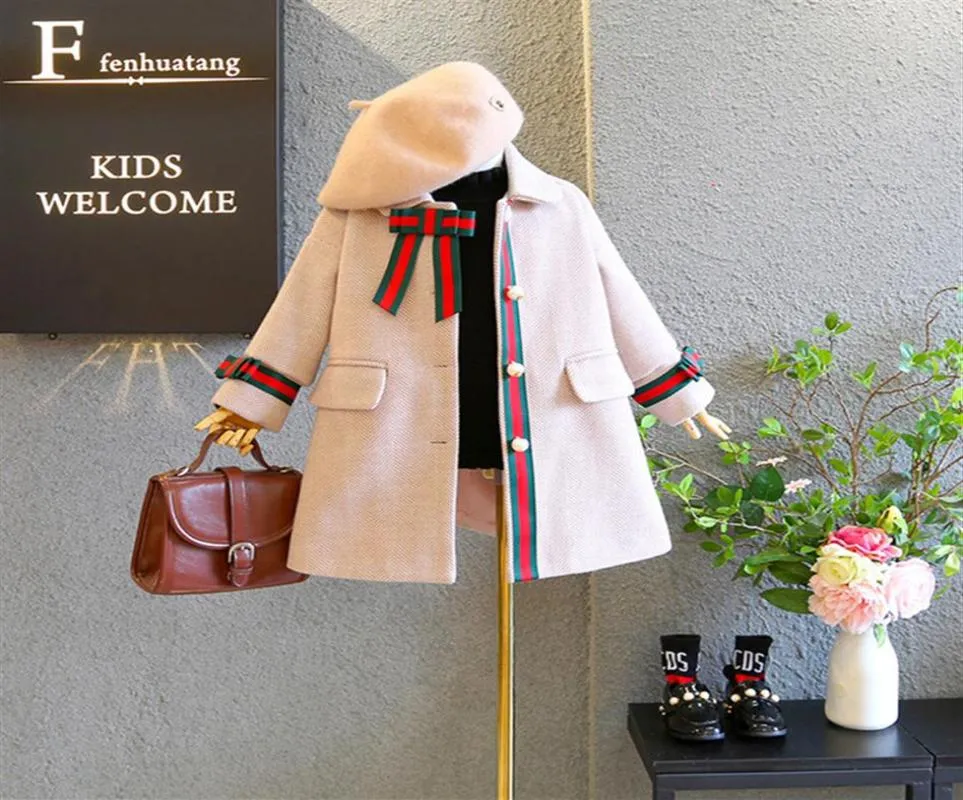 2020 nuove ragazze giacca di lana con bottoni in perla Bambini Bambini039s boutique di abbigliamento Bambino Abbigliamento per bambini Cappotto outwear18959781852