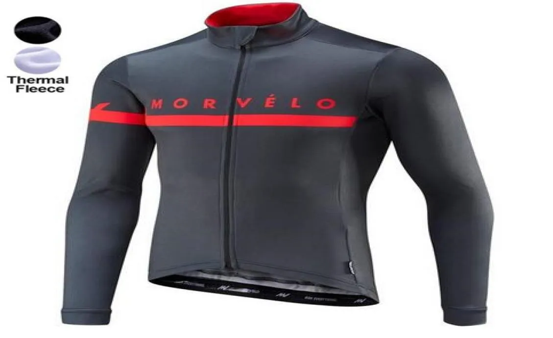 Morvelo hiver thermique polaire cyclisme maillot à manches longues Ropa ciclismo hombre vêtements de vélo vélo vêtements tops4992835