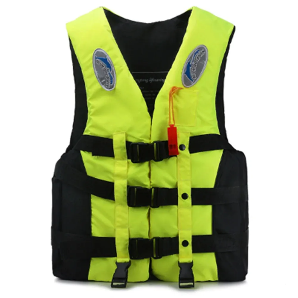 Outdoor Adult Swimming Boating Driving Life Jacket Adjustable Buoyancy Survival Suit Polyester Children Life Vest With Whistle 240219