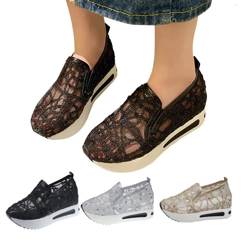 Sandalen Mesh atmungsaktive lässige Einzelschuhe für Frauen im Sommer 2024 Damen High Top Flat