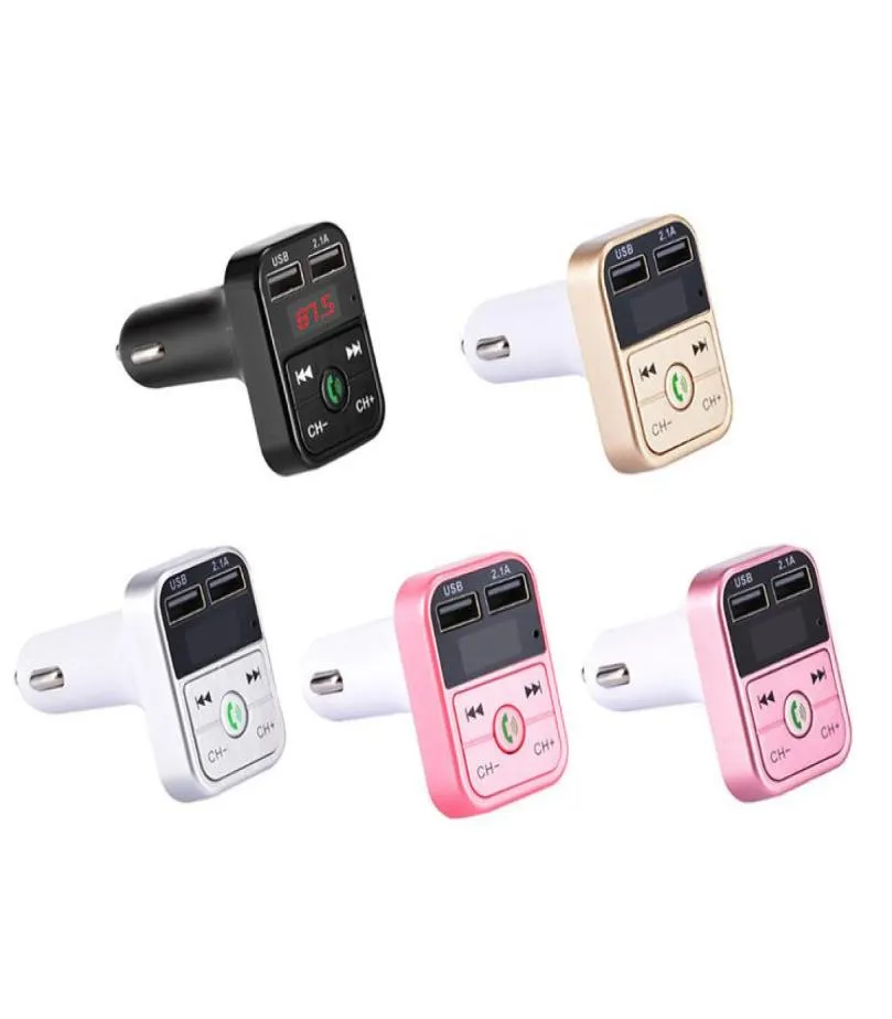 2019 New B2 USB Charger Car FM Transmitter Wireless Radio Adapter Dual USB Charger Bluetooth MP3 Player يدعم اليدين Call9206473