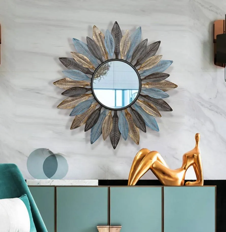 Creative Modern European living room wall hanging mirror sun decorative mirror porch mirror wall hanging wall decoration frame Hom5841647