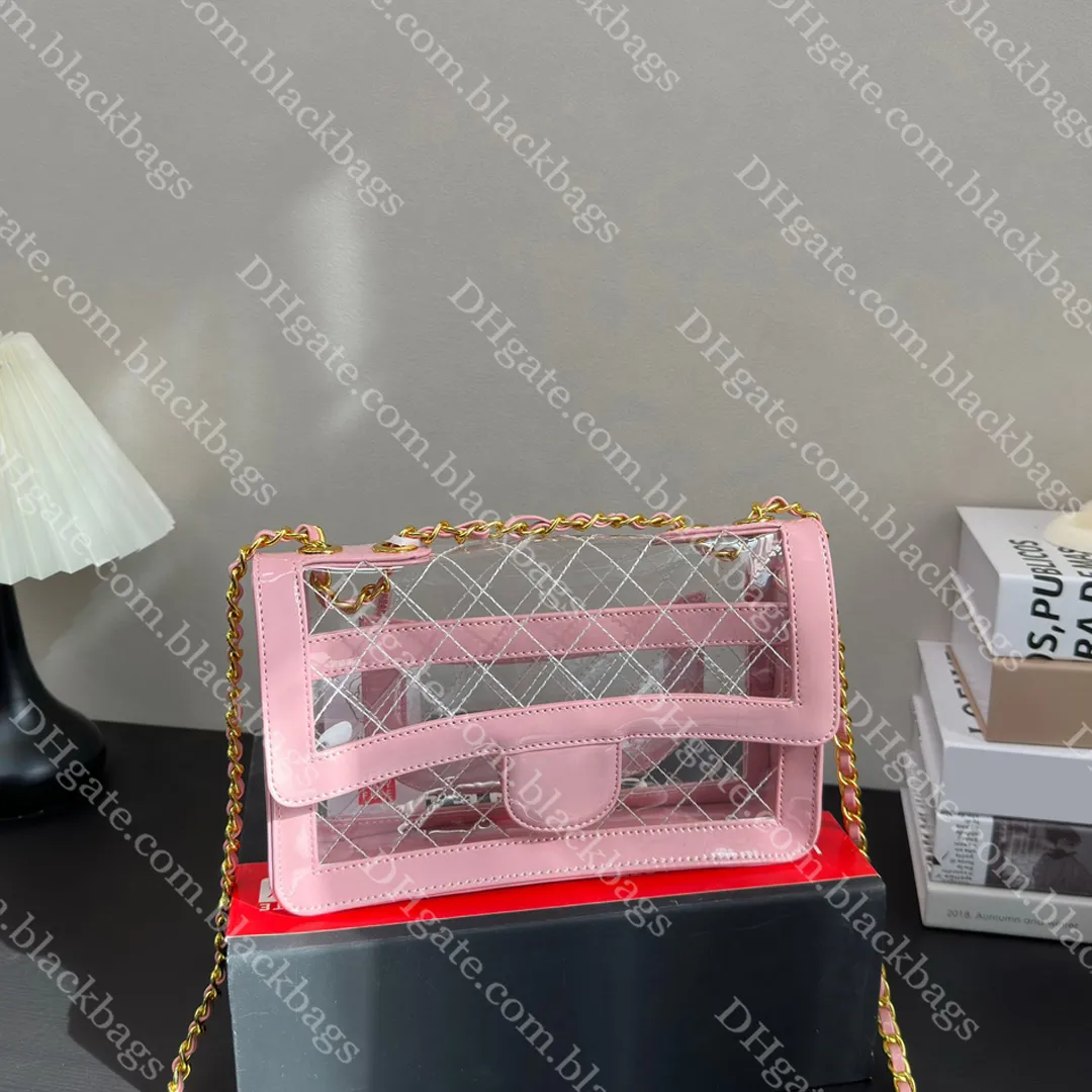 Bolso de hombro de diseñador clásico para mujer, bolsa de playa transparente de alta calidad, billetera grande para mujer