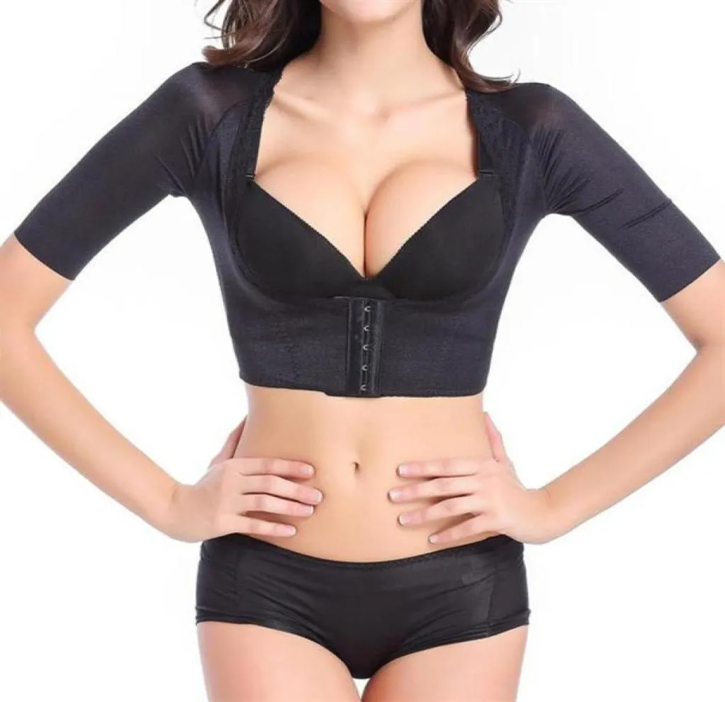 Women039s Shapewear Tops Wear Your Own Bra Short Sleeve Slim Crop Top Shaper Body Arm Shape Underbust Black Beige S2XL336G9484765