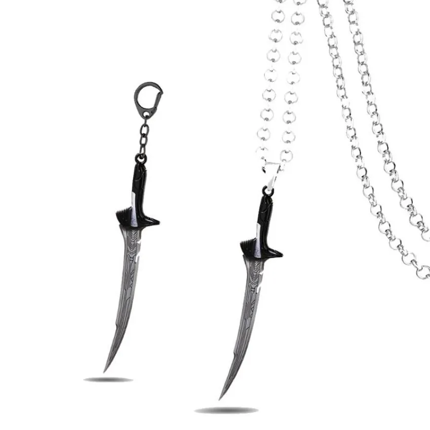 أفلام مفاتيح الأفلام Alita Battle Angel Netclacee Metal Swords Pendant Men Key Chain chain Jewelry Kids Gifts233C