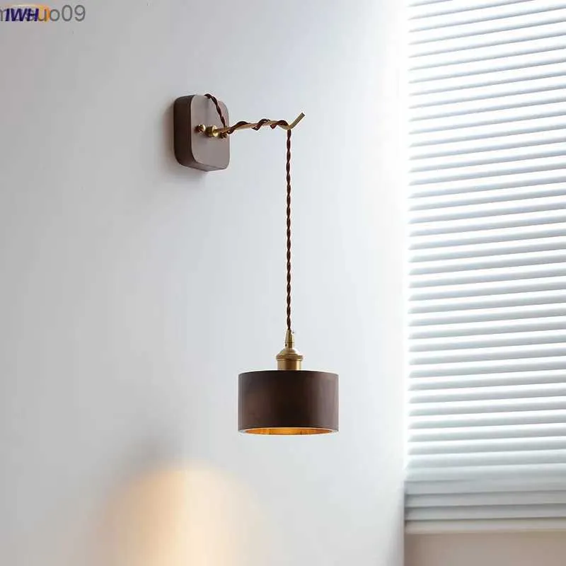 Duvar lambası IWHD Ceviz Ahşap LED Duvar Işıkları Fikstürü Ev Kapalı Aydınlatma Luminaira Yatak Odası Oturma Odası Lamba Nordic Modern Wandlamp