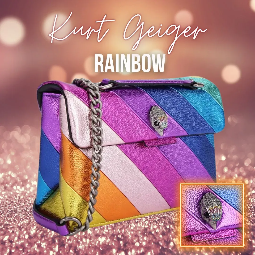 Genuine Leather Rainbow Crossbody Bag Designer Tote, Designer Clutch