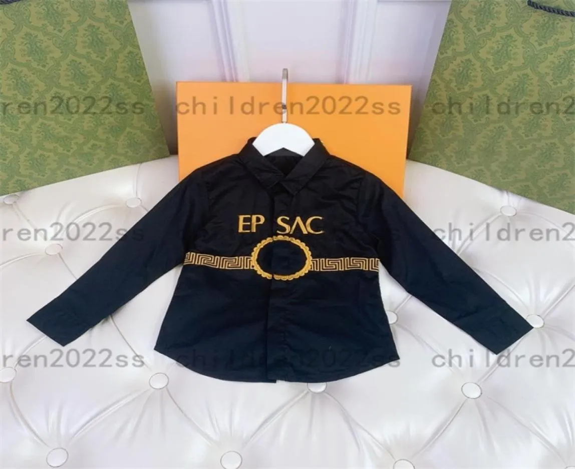 2022ss herfst kindershirts merk designer catwalk blouse katoenen shirt met lange mouwen voor jongens2767655