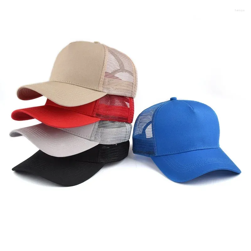 Ball Caps czapki baseballowe kobiety bawełniana siatka oddychająca 5 panelowa kapelusz snapback dla sportu na świeżym powietrzu Casual Casual Casquette Sun Visor