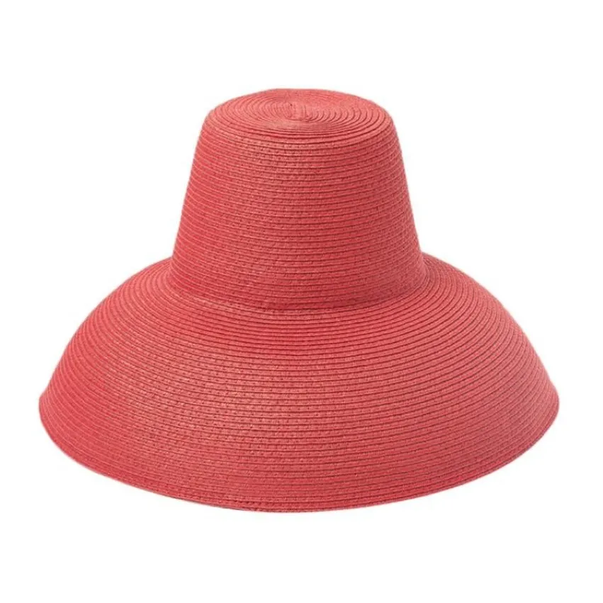 New Women Wide-Brimmed Straw Hat Fashion Stage Catwalk Concave Shape Fedora Hats Summer Beach Lanyard Sun Protection Cap YL5246U