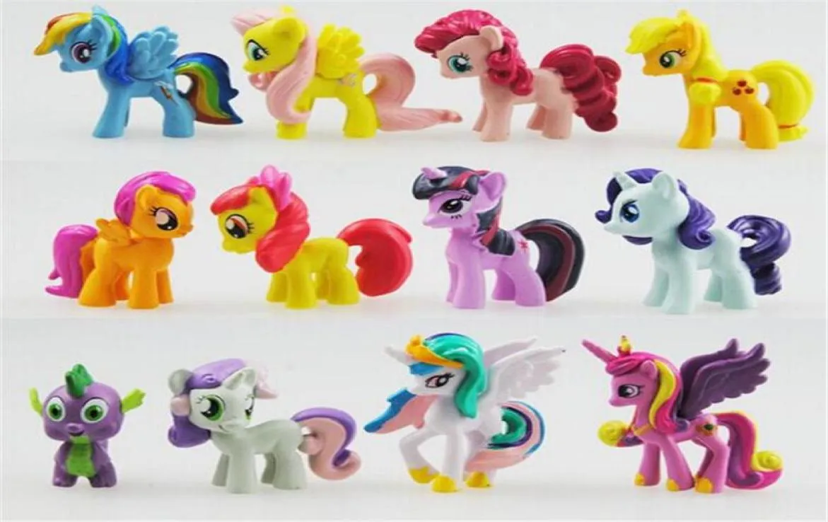 12 pièces ensemble licorne cheval modèle figurines jouets terre pour enfants jouets cadeaux 6395476