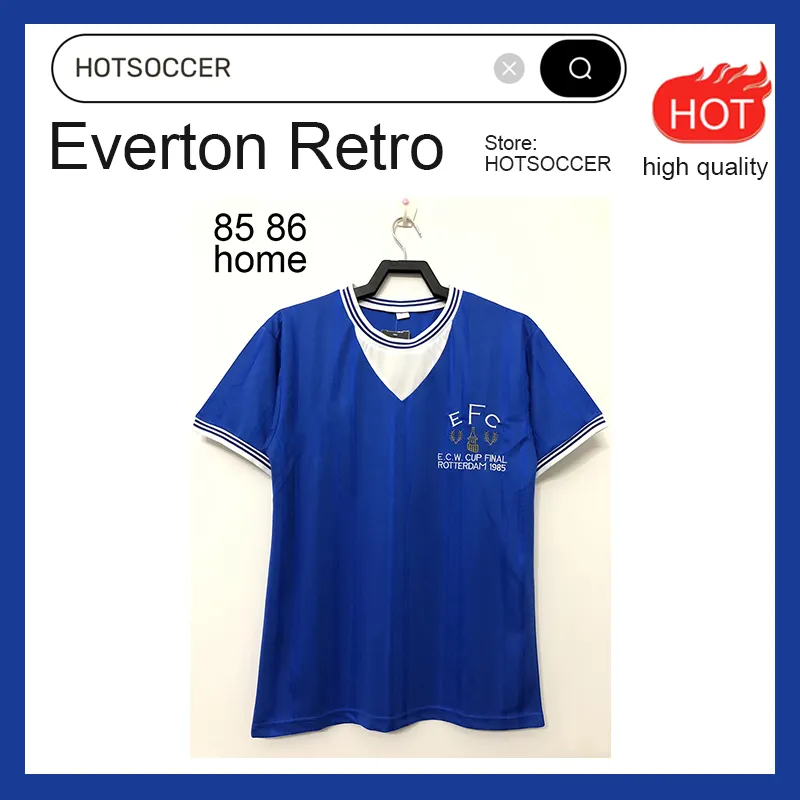 Uniforme de football rétro Everton 85 86, maillot de football 1985-1986