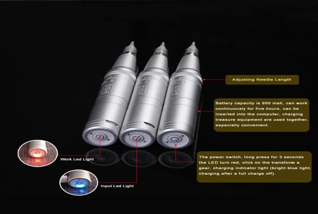 DSH Professional laddar batteri Permanent Makeup Machine Pen Cordless Electric Eyebrow Tattoo Machine9433220