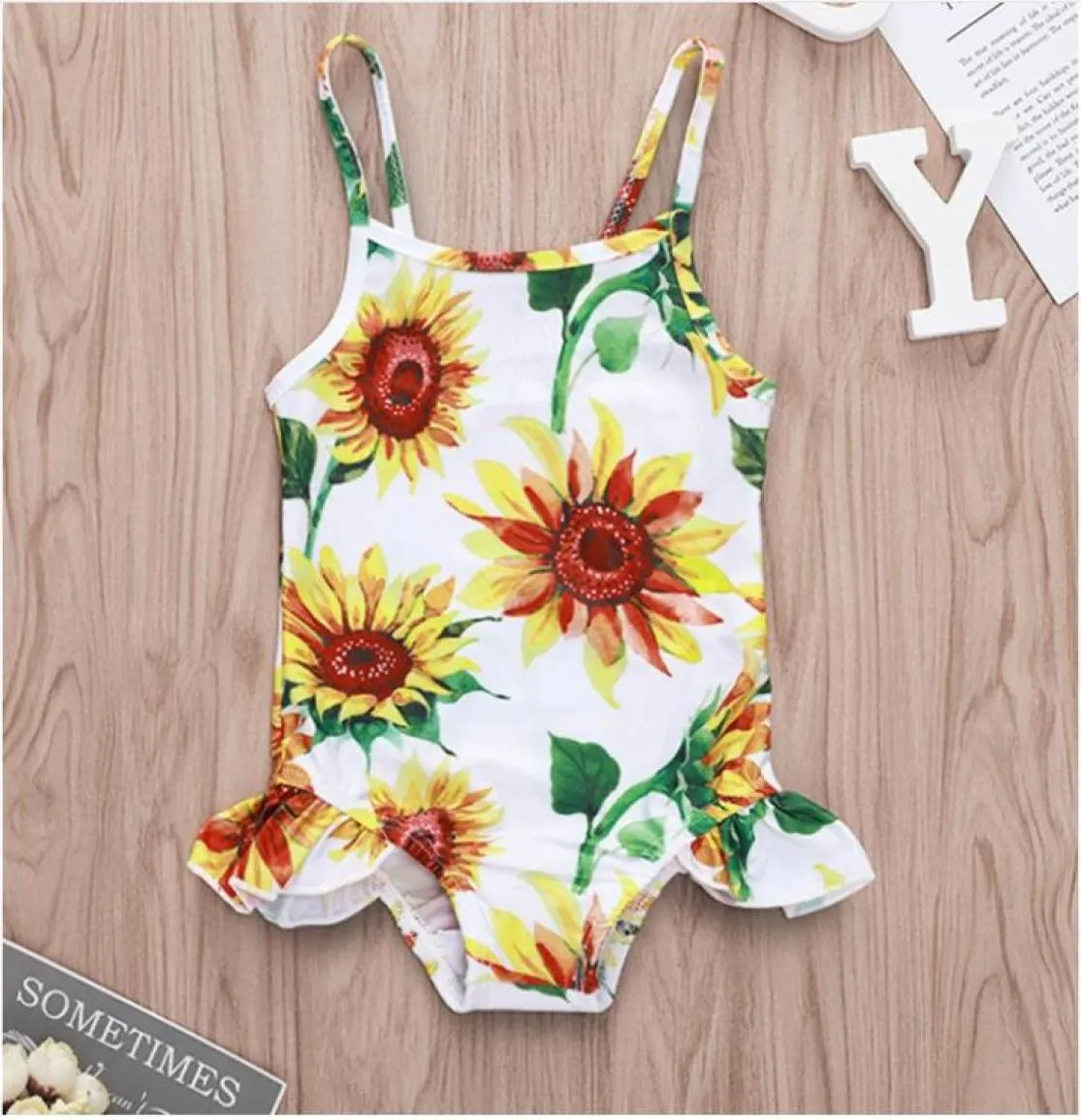 Girl Suspender Print Swimwear Baby Summer Sleeveless Swimsuit Kids Swimming Clothes One Piece ZHT 2176841928