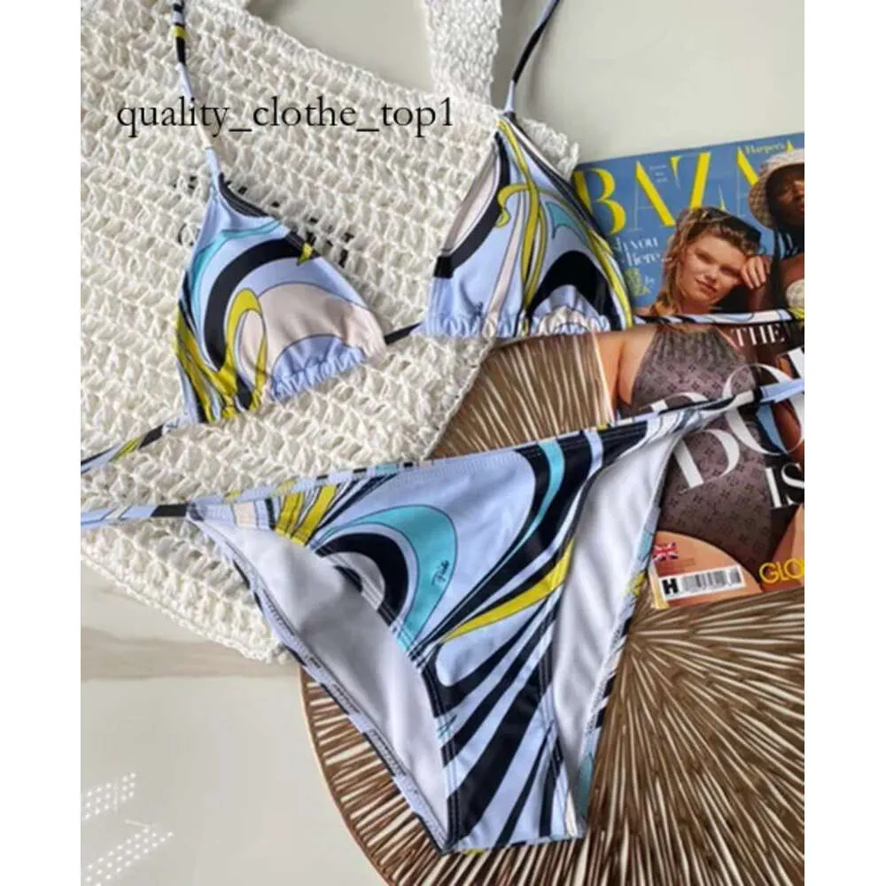 Blue Printed Designer Bikini Set Pads Push Up Swimsuit Kobiety Sakodwein Luksusowe odzież plażowa Sexy Biquinis 2024 Marka Kąpienia Kąciki XL Kobieta Maillot de Bain Femme 285