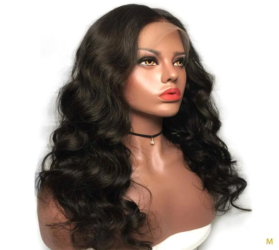 Body Wave 134 Spets Front Human Hair Wigs For Women Baby Hair Plucked 130 Brasilian Remy Bleached Middle Ratio7994840