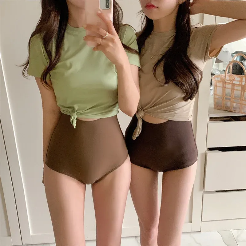 Swimwear Korean onepiece swimsuit conservative bikini triangle sexy hot spring swimsuit twopiece bikini