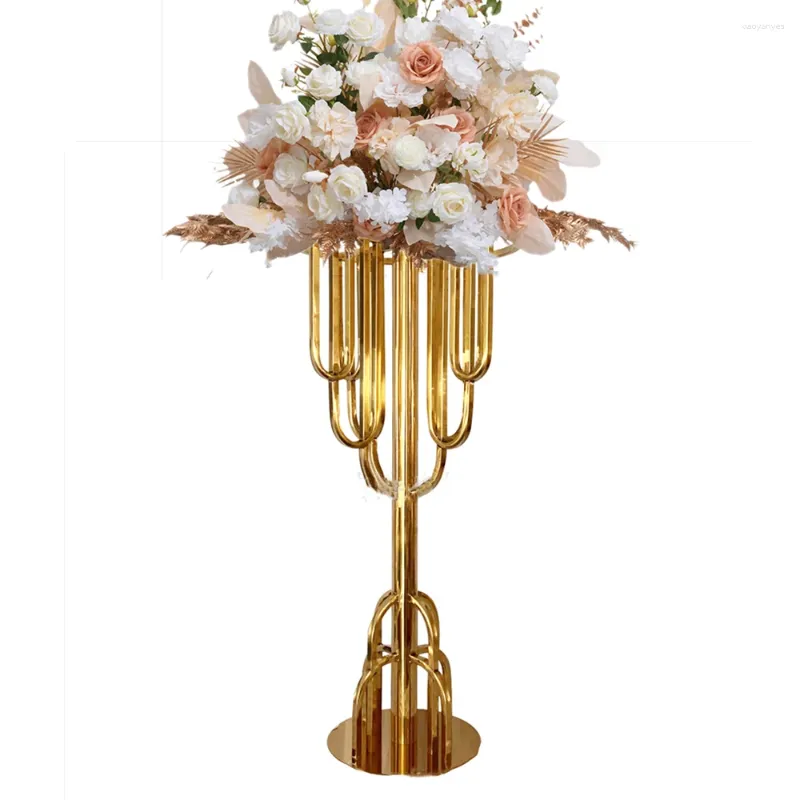 Украшение вечеринки, золотая стойка для цветов, современный свадебный стол, центральная часть, дорожная подставка для цветов, домашний El