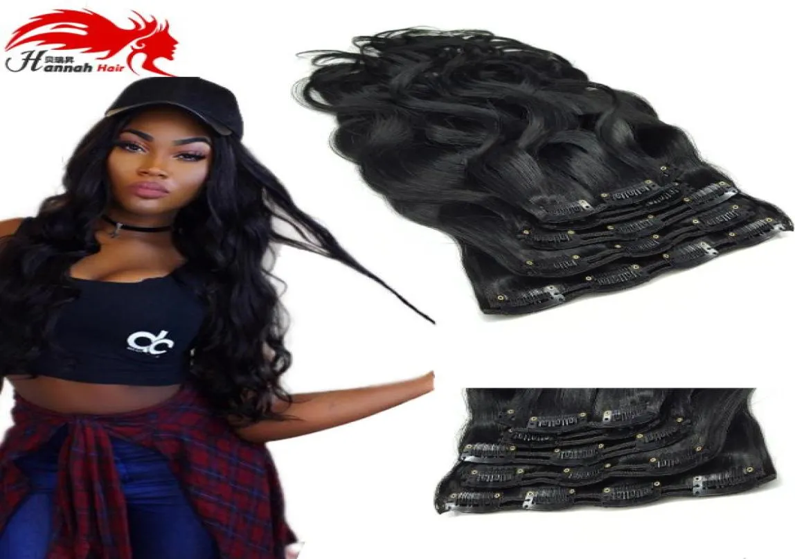 Virgin Brazilian Hair Body Wave Clip In Extensions 100G Clip In Brazilian Hair Extensions Clip In Human Hair Extensions 100G6997618