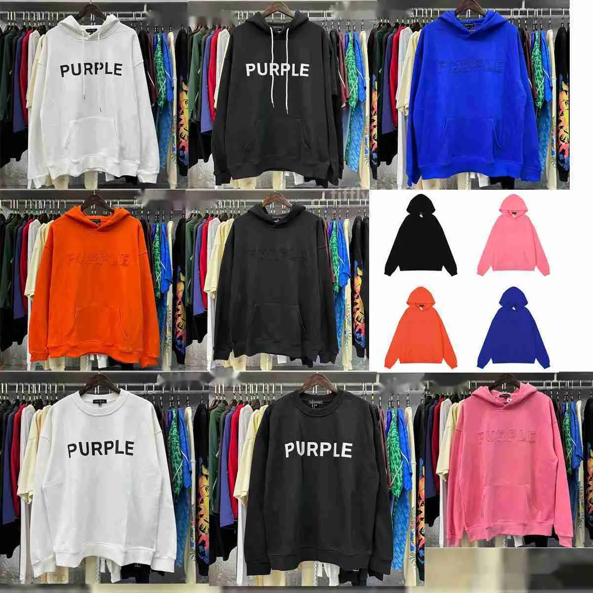 Hoodies pour hommes Hoodies American Fashion Brand Purple Classic Imprimé tout-match All-Match Hoodie Men and Women