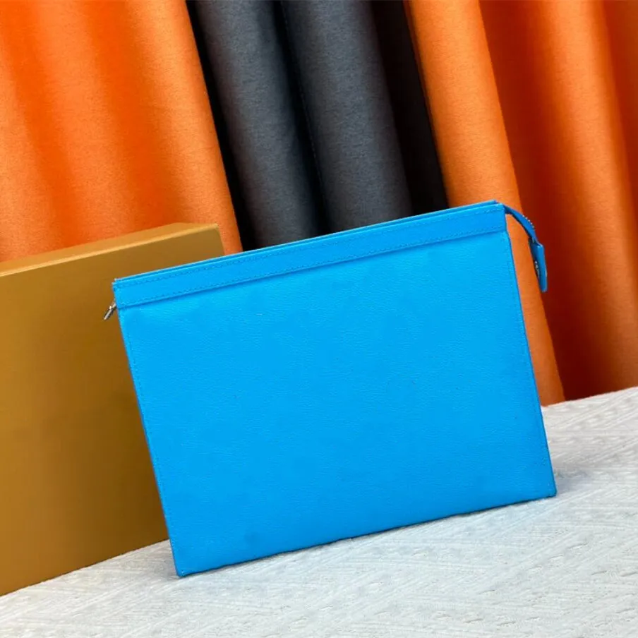 Mody dopasowywanie kolorów niebieski litera drukowania worka do mycia Projektanci torby sprzęgła torba na torba portfel Mężczyźni i kobiety luksusowe torebki Poche Toalete Męska torba z umyciem torebki