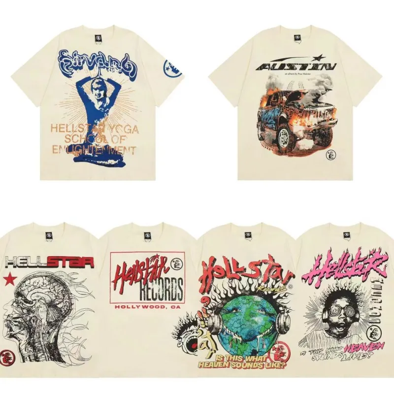 Hell Star Shirt Mens Designer T-shirt Hellstar Hommes T-shirts Chemises de créateurs de haute qualité pour hommes Vêtements d'été Couples de mode Coton Casual Femmes T-shirts à manches courtes