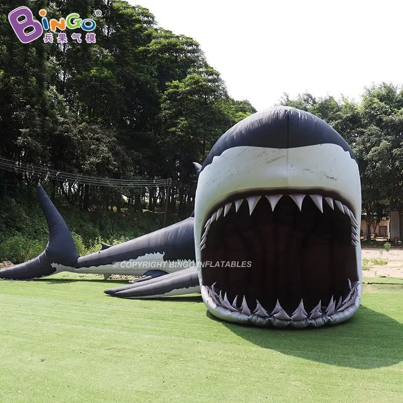 wholesale 10mLx7.5mWx4mH (33x25x13.2ft) Newly design giant display inflatable shark model air blown ocean animal balloons for party event decoration toys sports