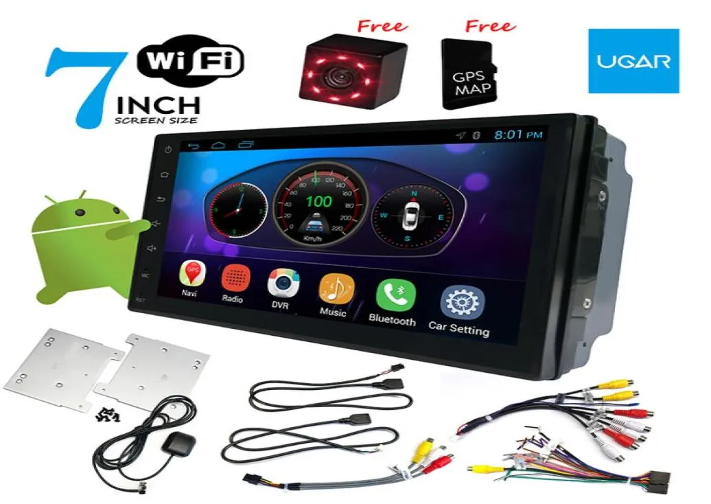 7 tum Universal HeadUnit Quad Core 1024600 Android Car GPS Navigation Multimedia Player Radio Bluetooth WiFi DVR Ready9808555