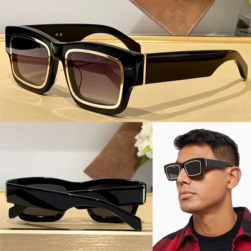 24 Mode Neue Damen-Designer-Sonnenbrille PERI030S Quadratischer Rahmen Herren-Acetat-Sonnenbrille mit Buchstaben-Logo an der Seite Luxus-Retro-Dame-Fahrbrille von höchster Qualität