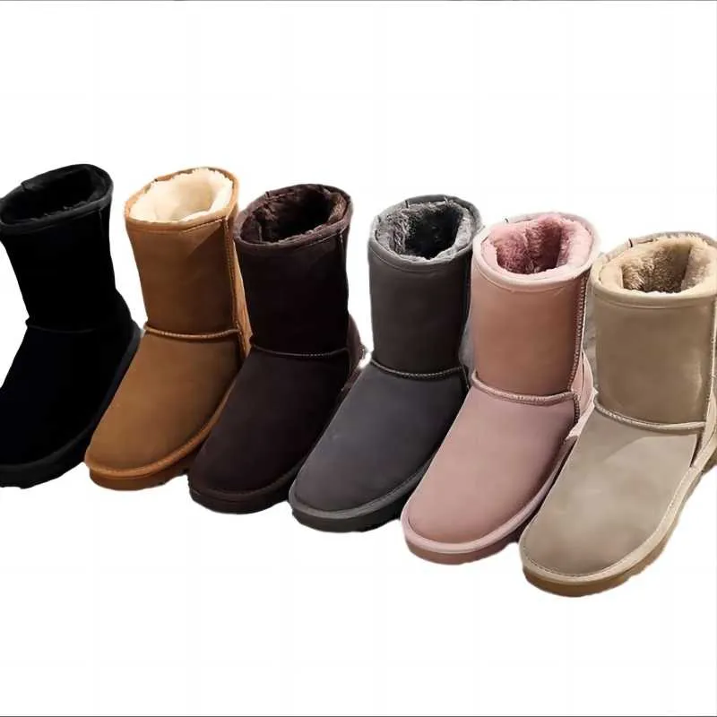 Botas de nieve clásicas con mini plataforma de Australia, botines de invierno para mujer, botines cálidos y esponjosos de cuero genuino con parte inferior gruesa y tamaño de piel 35-45