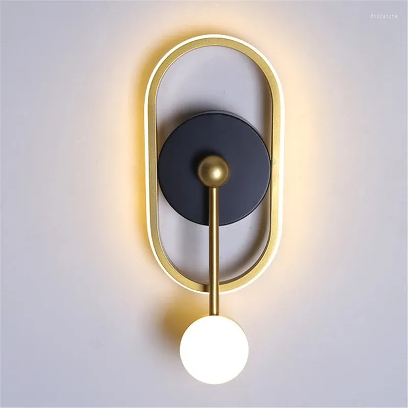 Duvar lambası Modern kapalı aydınlatma led nordic tasarım açık altın metal akrilik abajur 110V 220v sconce armatürü ev için