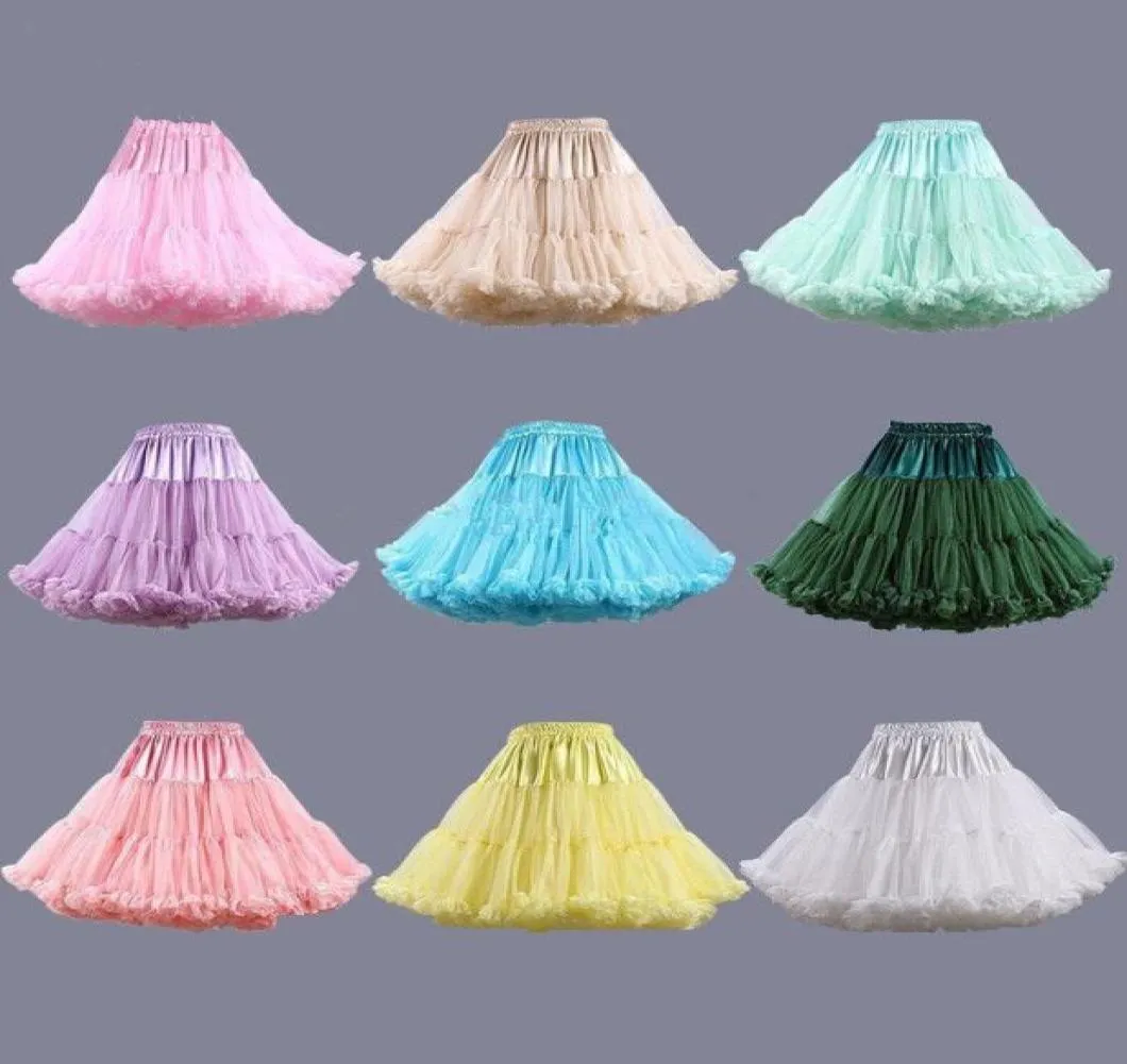 In Voorraad 12 Kleuren Stretch Tule Petticoat Goedkope Korte Onderrok Bruiloft Accessoires Petticoats Jurk Girl2814421