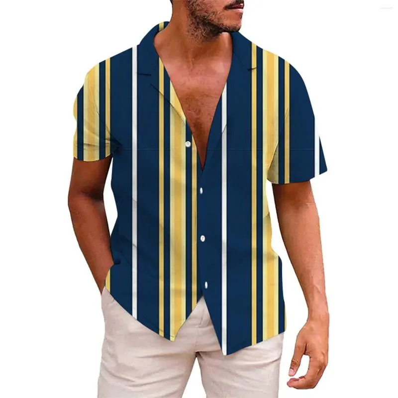 Camisetas para hombres camisa botón de manga corta
