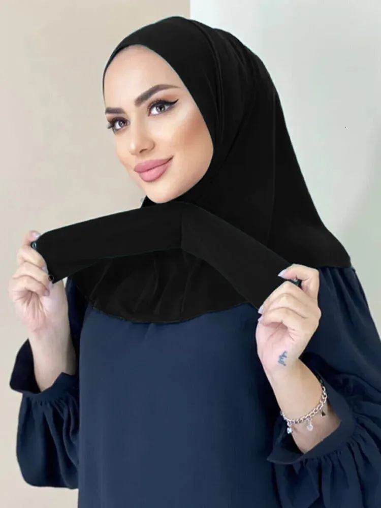 حجاب الحجاب الفوري SNAP FASTENER المسلمين الحجاب آخر عمامة للنساء.