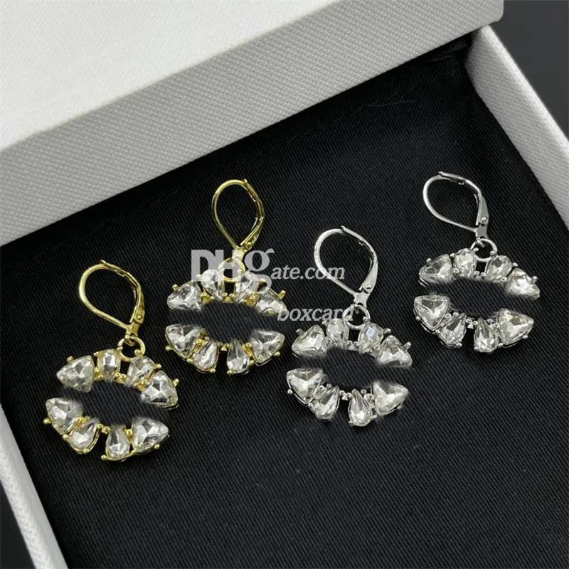 Lady Crystal Chic Earrings Trendy Jewelry Classic Diamond Pendant Earrings Eardrops Charming Drop Earrings With Box