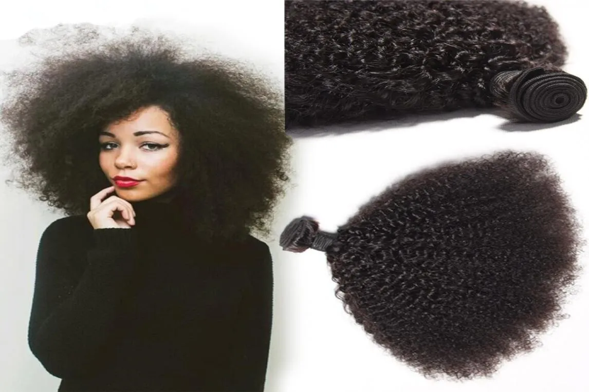 8A obearbetad malaysisk kinky lockigt hår 3 Bundleslot Human Hair Weave Afro Kinky Curly Hair Weft för kvinna 6786865