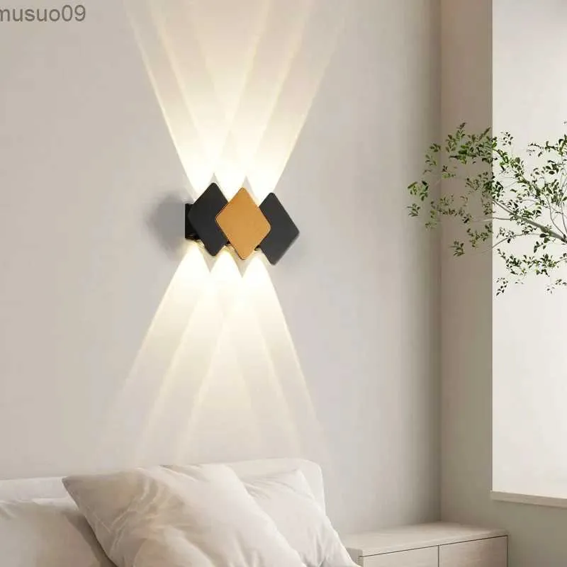 Wandlamp LED-buiten waterdichte dubbele kop wandlamp met modern en minimalistisch design gangwandlamp binnenwand bedlampje licht