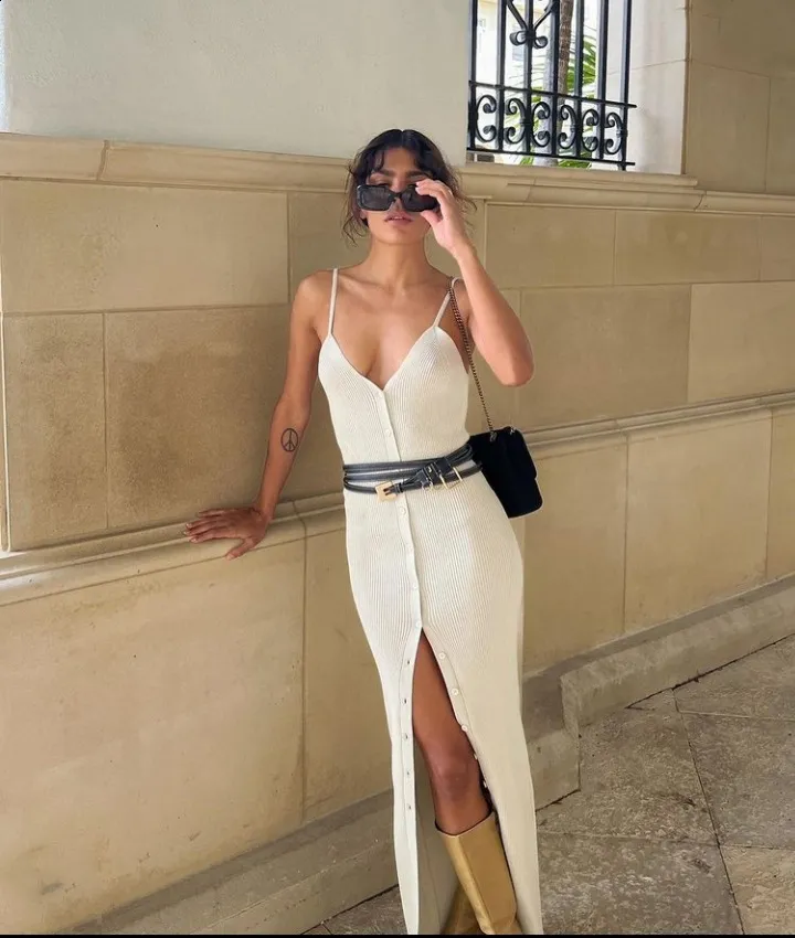 Sibybo Spaghetti Strap Split Sexy Long Dress Women Backless Sleeveless Autumn Bodycon Maxi Dress Beach Summer Dresses Casual J190620