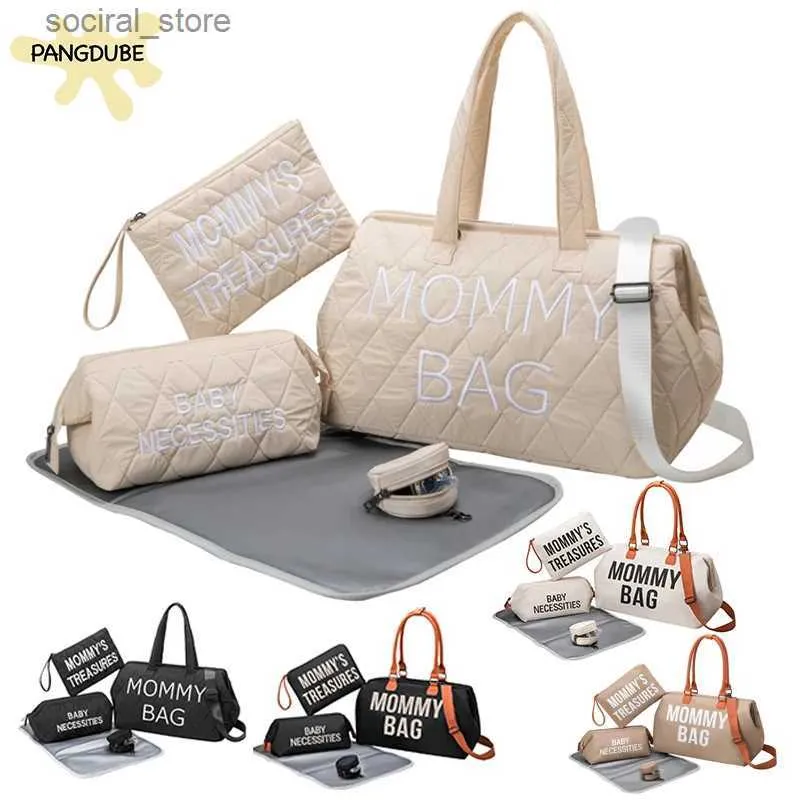 Diaper Bags PANGDUBE 5pcs/set Mommy Bag Mummy Bag Baby Nappy Bag Waterproof Big Capacity Diaper Bag for Stroller Bag for Mom MaternityL240305