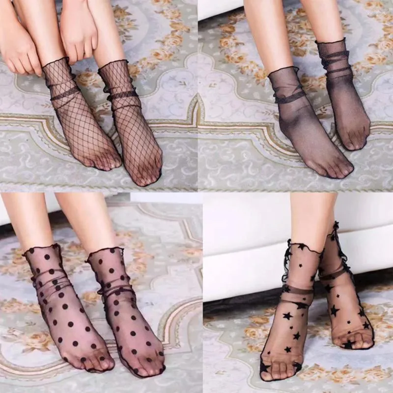 Women Socks Transparent Sexy Mesh Summer Ultrathin Silk Fashion Breathable Hosiery Casual Comfortable Solid Color